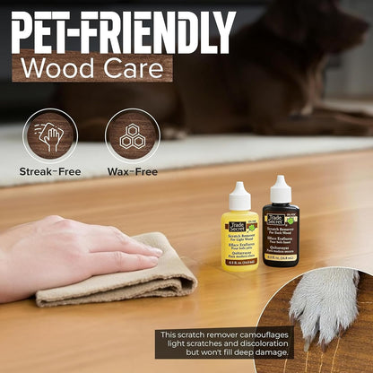 Trade Secret Scratch Concealer for Dark Wood Furniture & Floors – Dark Brown Shade Stain Covers Nicks, Scuffs, Dog & Cat Scratches, Minor Defects – Real Wood Only