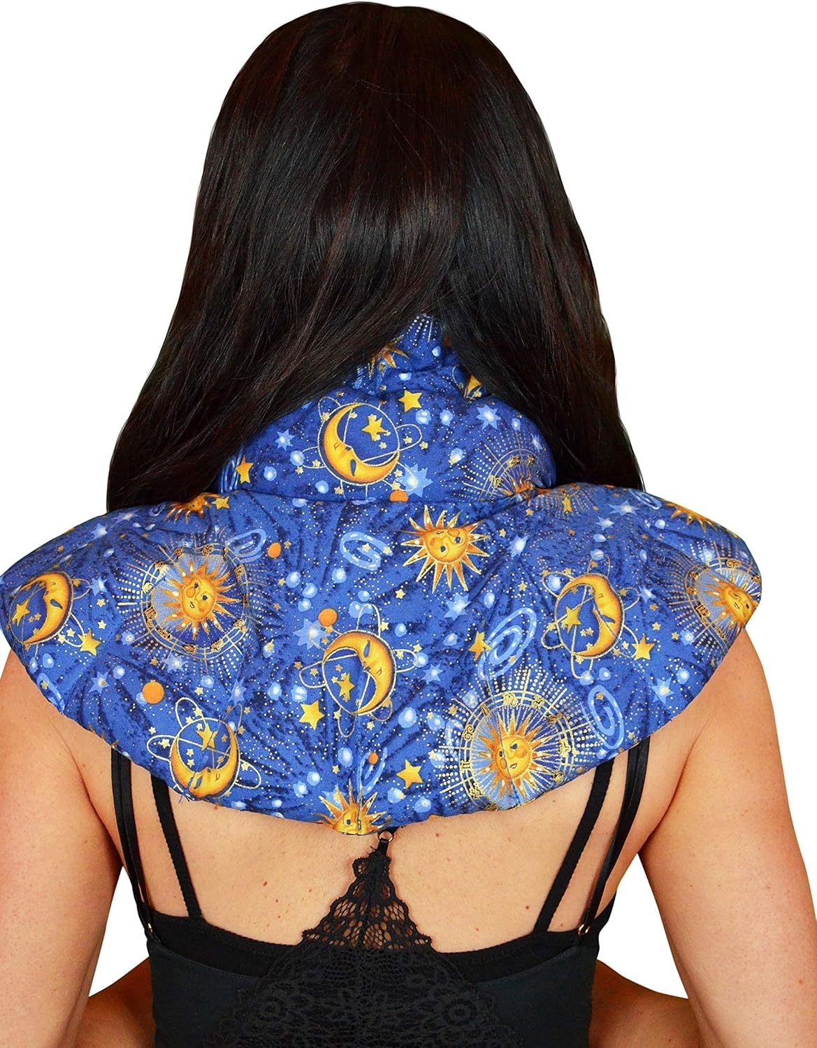 Nature's Approach Neck & Shoulder Wrap, Indigo | 12-herb rice & flaxseed wrap drapes over neck and shoulders for hot or cold therapy