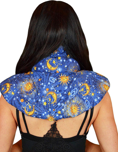 Nature's Approach Neck & Shoulder Wrap, Indigo | 12-herb rice & flaxseed wrap drapes over neck and shoulders for hot or cold therapy
