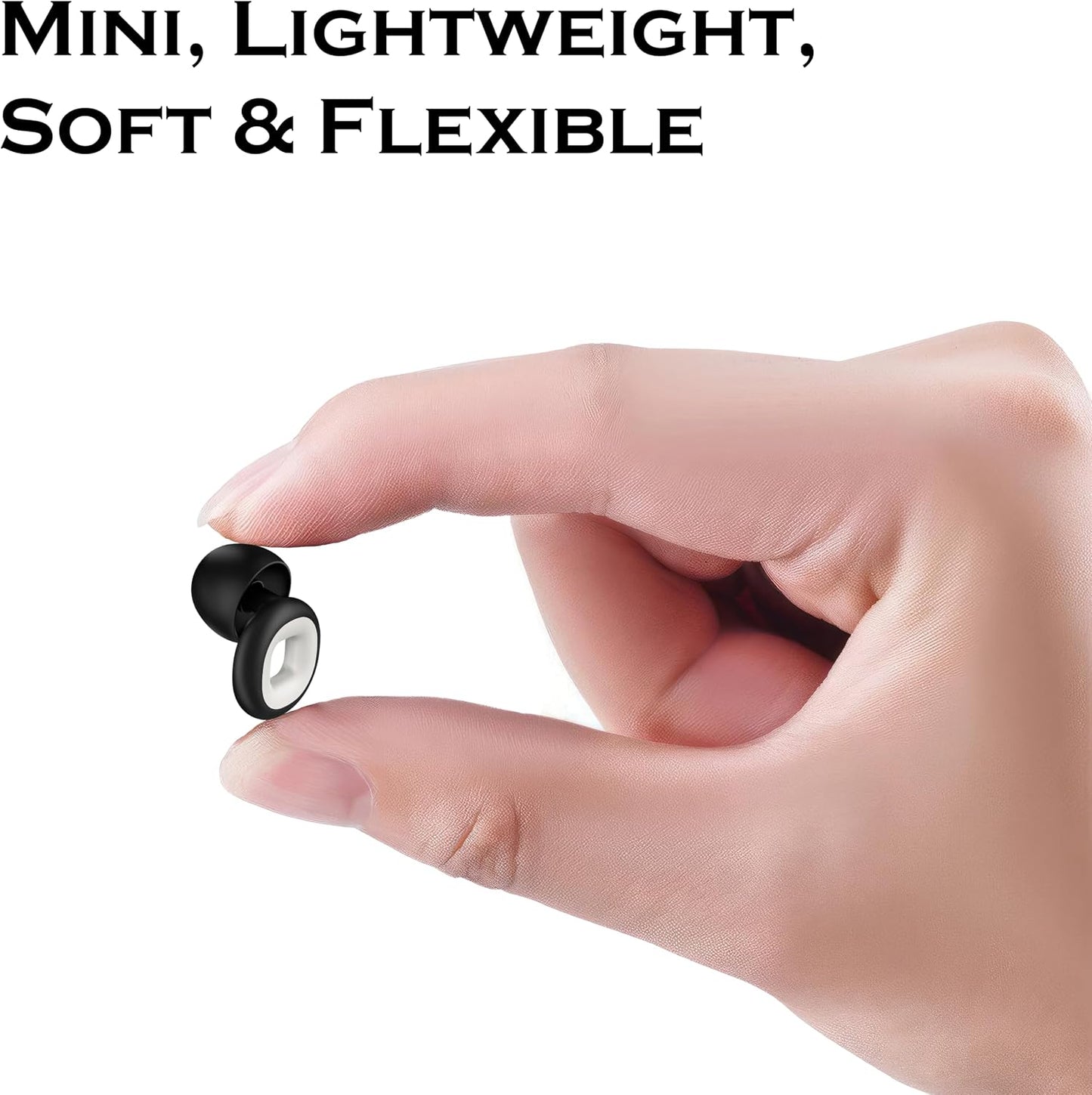 Ear Plugs for Sleeping & Motorcycle Wind Noise, Reusable Noise Cancelling Earplugs with Soft Flexible Silicone for Hearing Protection, Sleep, Concerts & Focus, NRR 28dB, 8 Tips S/M/L/XL