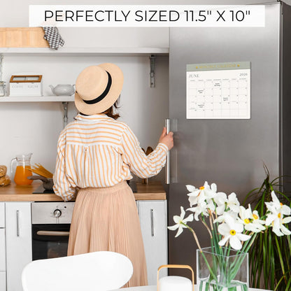 Beautiful 2026-2027 Magnetic Fridge Calendar - Runs June 2026 to Dec 2027 | The Perfect Monthly Refrigerator Paper Calendar for Easy Organizing - Runs from June 2026 Until December 2027
