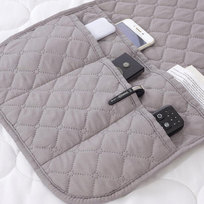 Armchair Caddy for Couch Remote Control Holder with 4 Pockets, Grey 1 Pack | Non-slip, Waterproof, Sofa Armset Organizer, Couch Chair Armrest Storage for TV Remote Control Phone Book Magazine 35"x13"