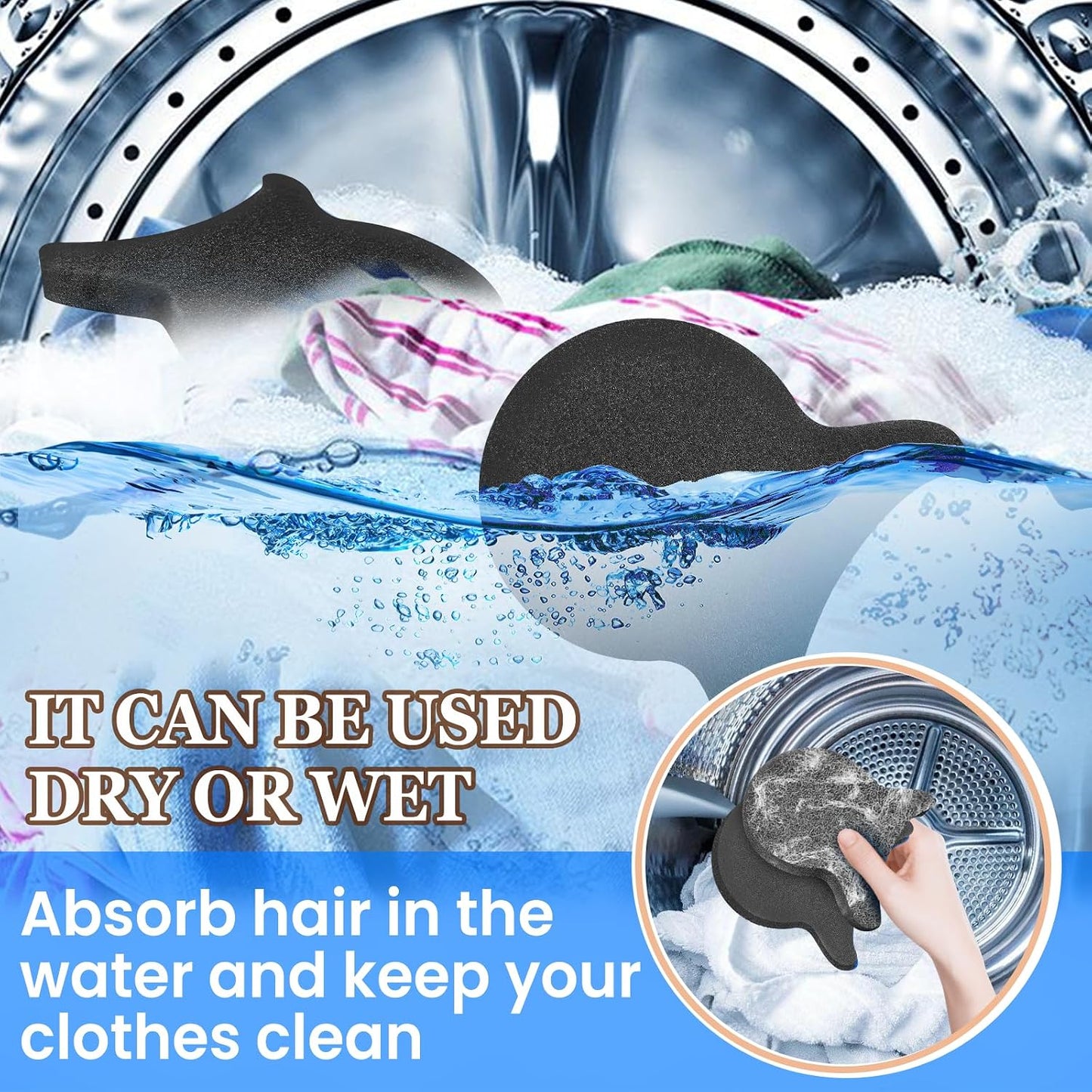 Pet Hair Remover for Laundry, Reusable Dog & Cat Hair Remover Tool, Effectively Removes Pet Hair, Lint and Dander from Bedding and Clothing, Suitable for Washing Machines, Dryers 4PCS