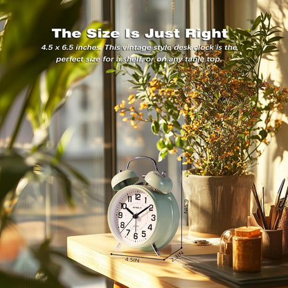 AYRELY® Super Loud Alarm Clock for Heavy Sleepers, 4.5 Inch Twin Bell Retro