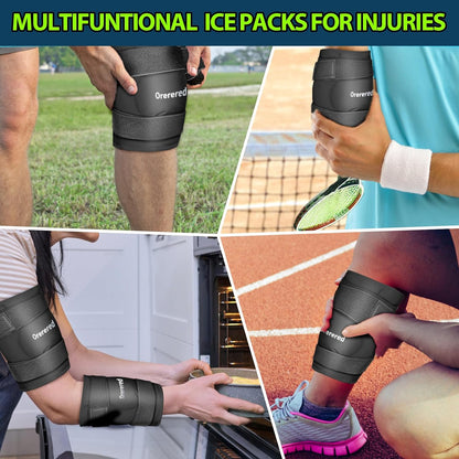 Ice Packs for Injuries Reusable Knee Gel Ice Pack Wrap for Swelling Black