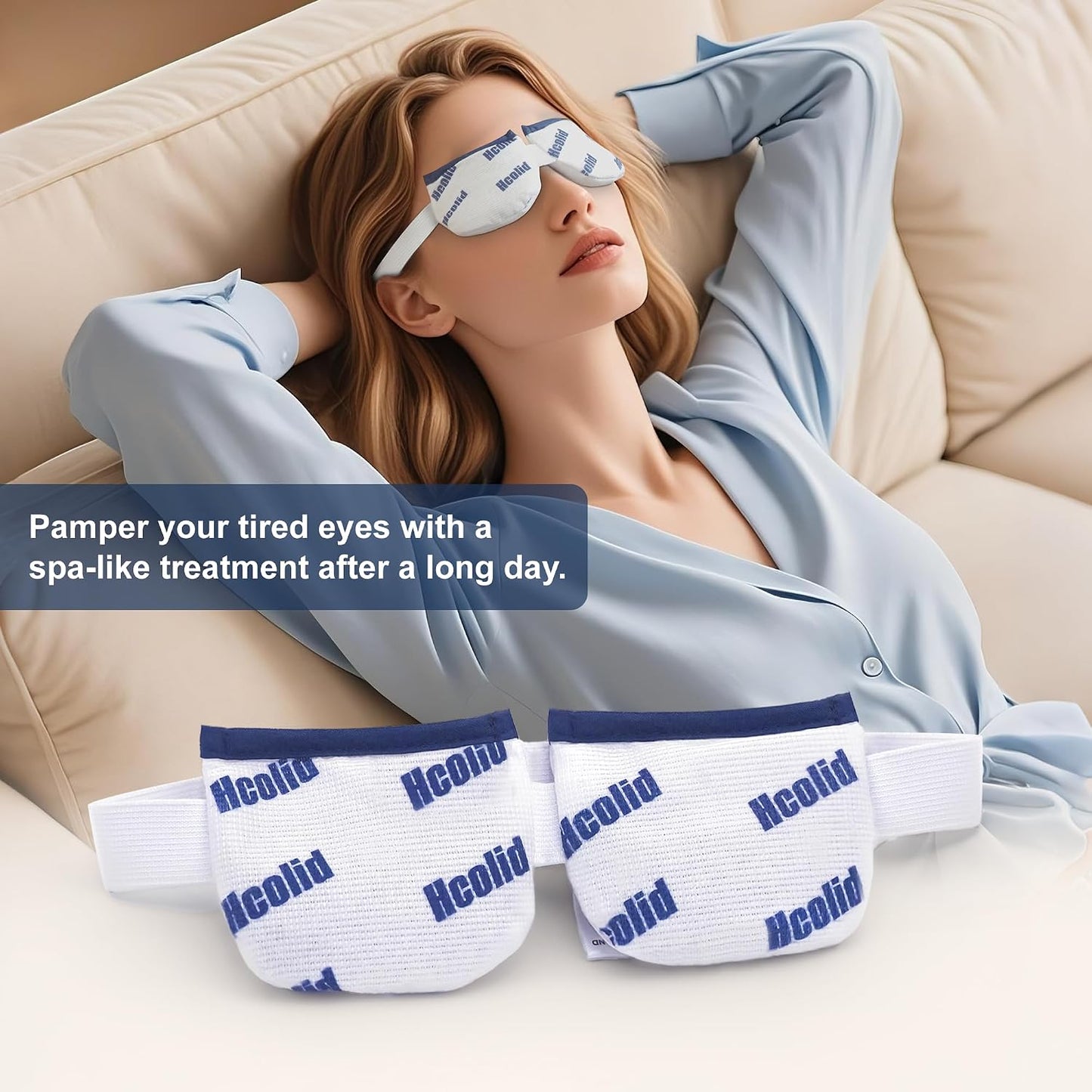 Heated Eye Mask for Dry Eyes Microwavable Eye Compress Moist Heat Eye Pad White 1pc