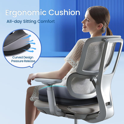 Benazcap Memory Foam Seat Cushion, Ergonomic Office Chair Cushion | Memory foam cushion relieves pressure and supports tailbone comfort for office chairs, cars, wheelchairs and home use.