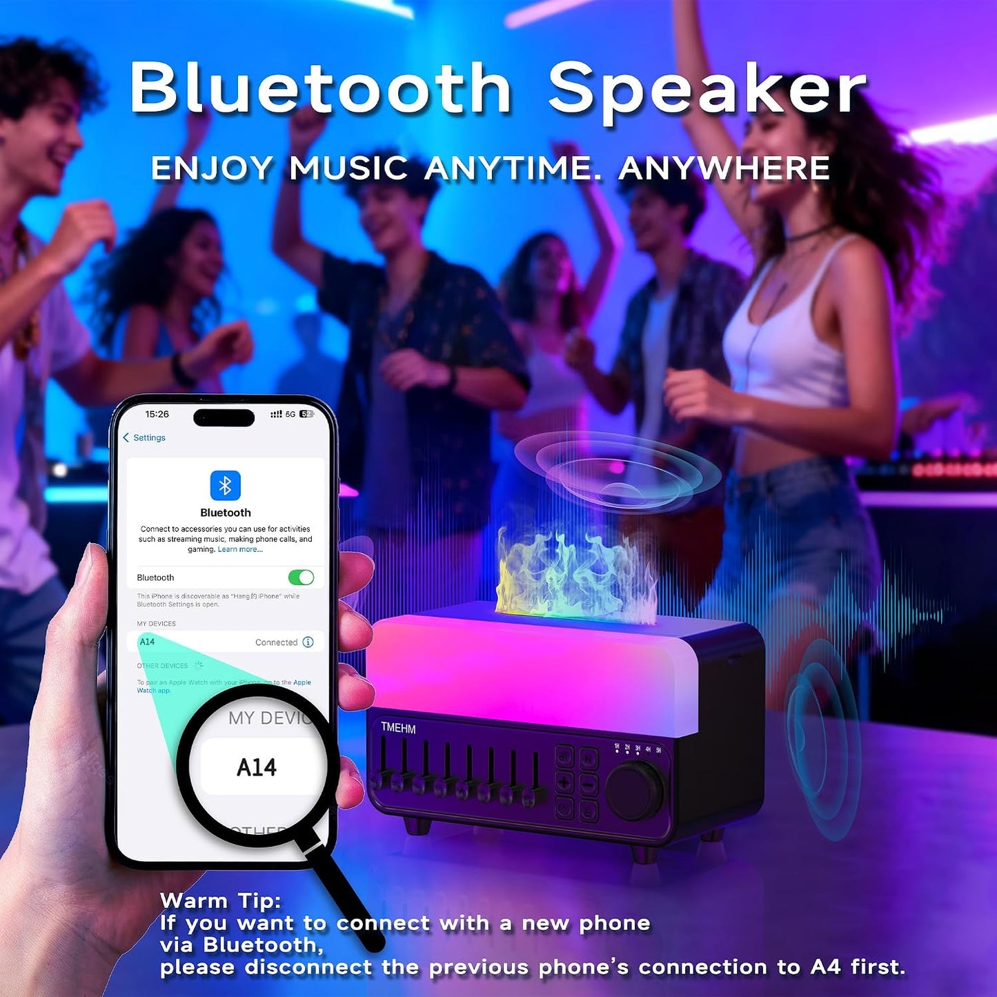 TMEHM 4-in-1 Sleep Sound Machine with White Noise & Aroma Diffuser | Bluetooth Speaker, Night Light & 8 Nature Sounds with Timer for Baby, Kids and Adults