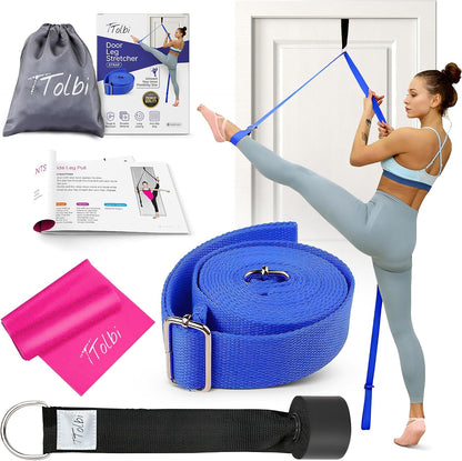 Leg Stretcher Strap with Door Anchor and Resistance Band, Splits Trainer | Home Flexibility Trainer for Splits, Ballet, Dance, Cheer, Yoga, Gymnastics, Pole and Taekwondo, Kids to Adults, All Levels
