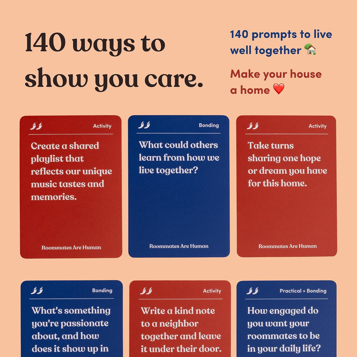 Friends are Human Conversation Cards for Friendship and Bonding, 140 Cards