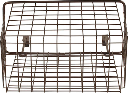 Spectrum Hanging Baskets for Organizing (Large, Satin Nickel) - Grid Over the Cabinet Wire Basket for Kitchen or Bathroom - Door Hanging Storage Organizer for Cleaning Supplies, Washcloths, & Towels