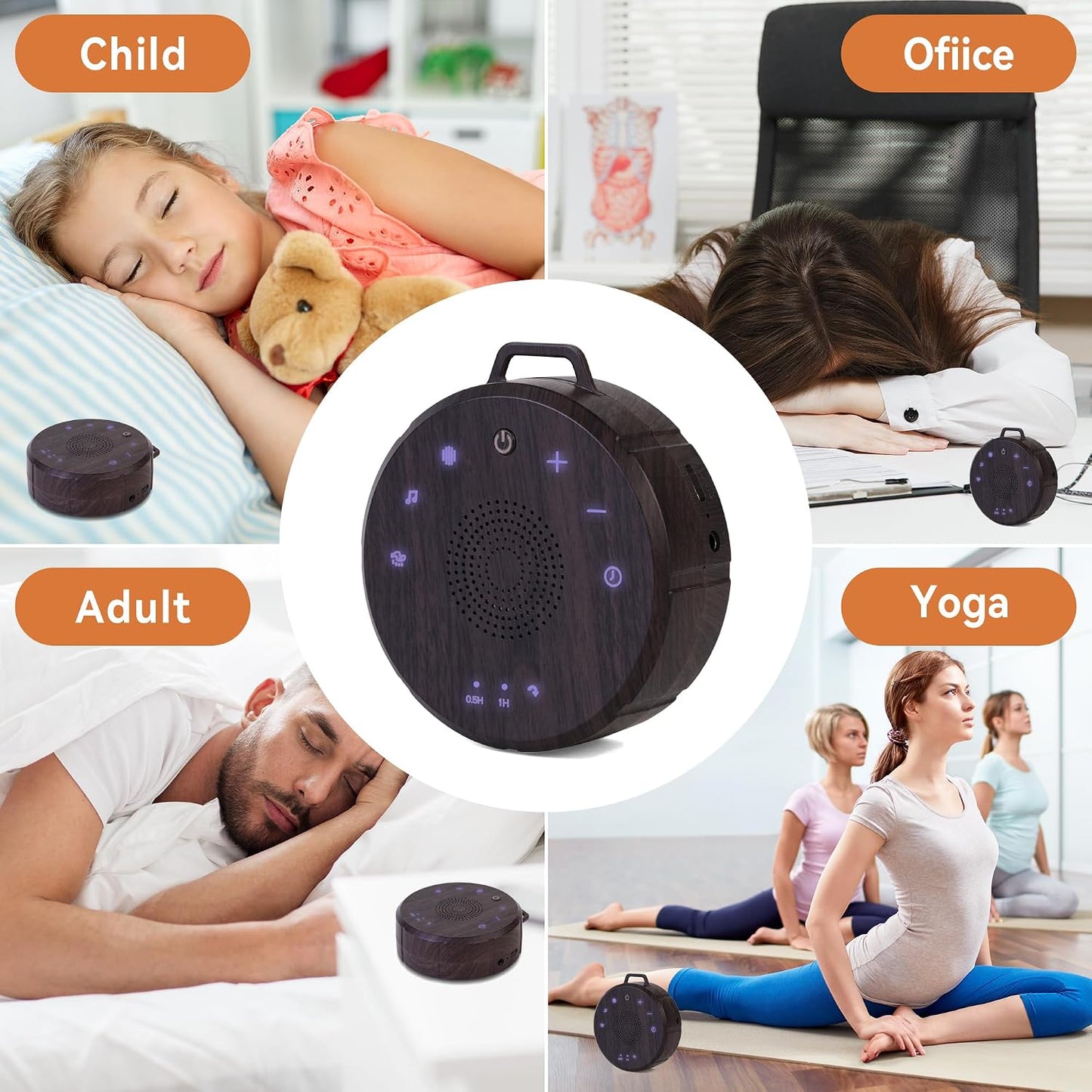 Sound Machine White Noise Machines for Home and Travel | 19 Natural Soothing Sounds, Adjustable Sleep Timer