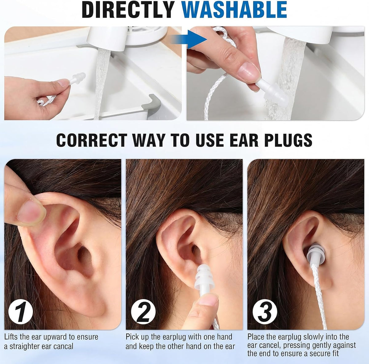 Tondiamo 200 Pairs Ear Plug Bulk with Cord Reusable Silicone, Fresh