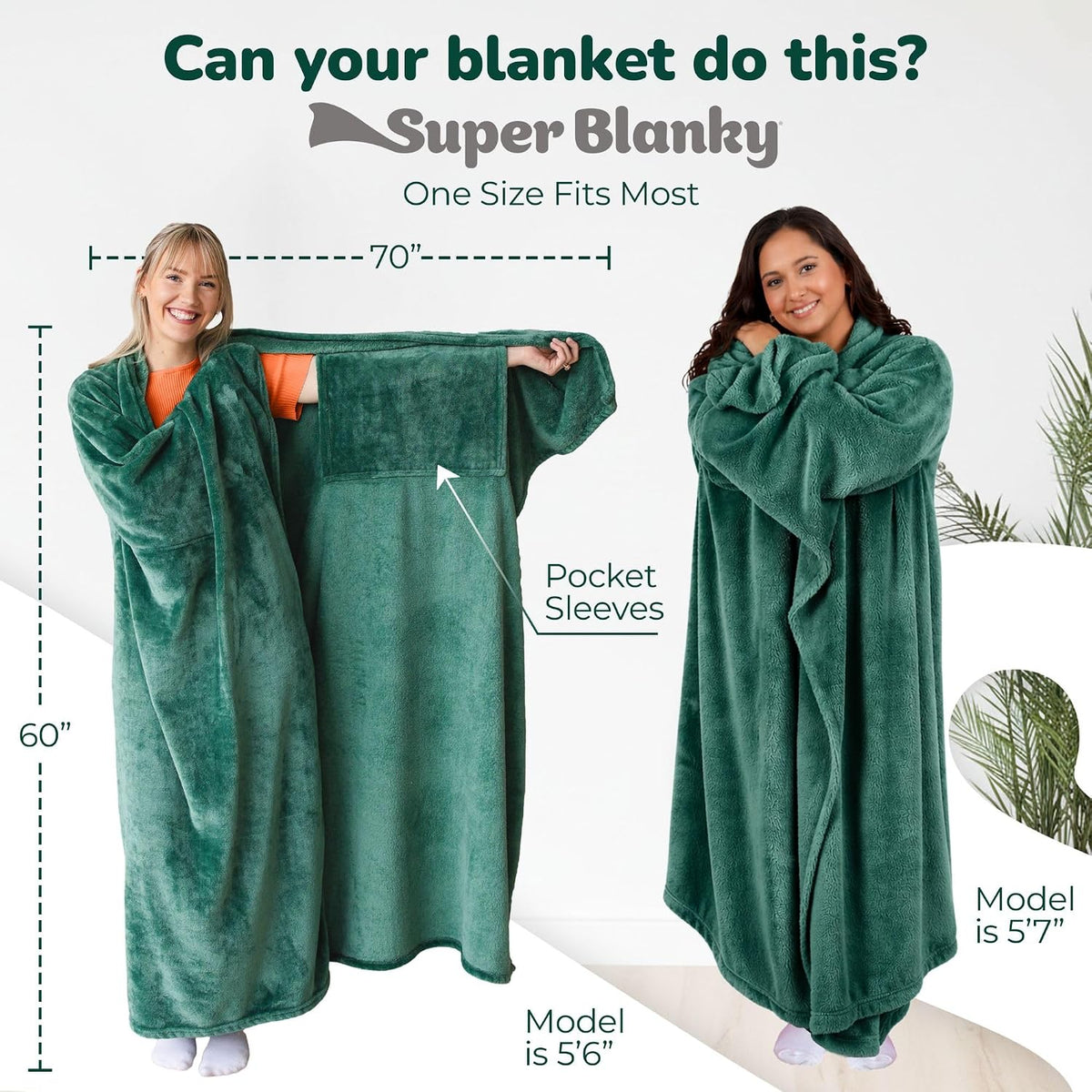 Super Blanky Wearable Blankets for Women & Men, Dorm Room Essentials, Gift for Her, Gifts for Women, Wife Birthday Gift Ideas