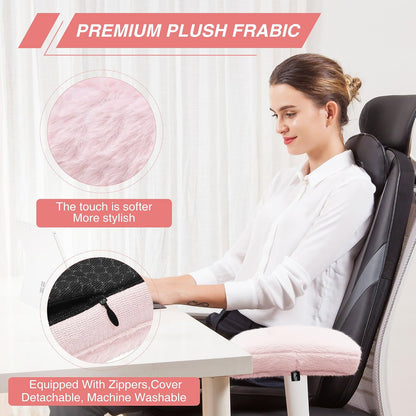 SPRING SEAON Desk & Office Chair Arm Pads Covers Fuzzy Memory Foam Pads