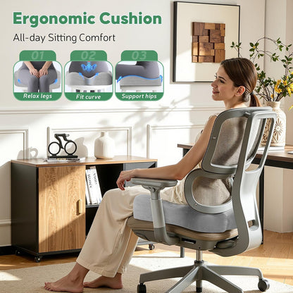 Benazcap Memory Foam Seat Cushion, Ergonomic Office Chair Pressure Relief