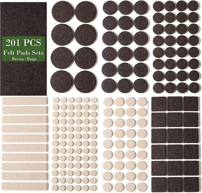 Fursafe&Q Felt Furniture Pads, Furniture Felt Pads for Hardwood Floors -Self Adhesive Chair Leg Floor Protectors, Protect Your Floors from Nicks, Bumps and Scratch,96 Pcs Round Cabinet Door Bumper