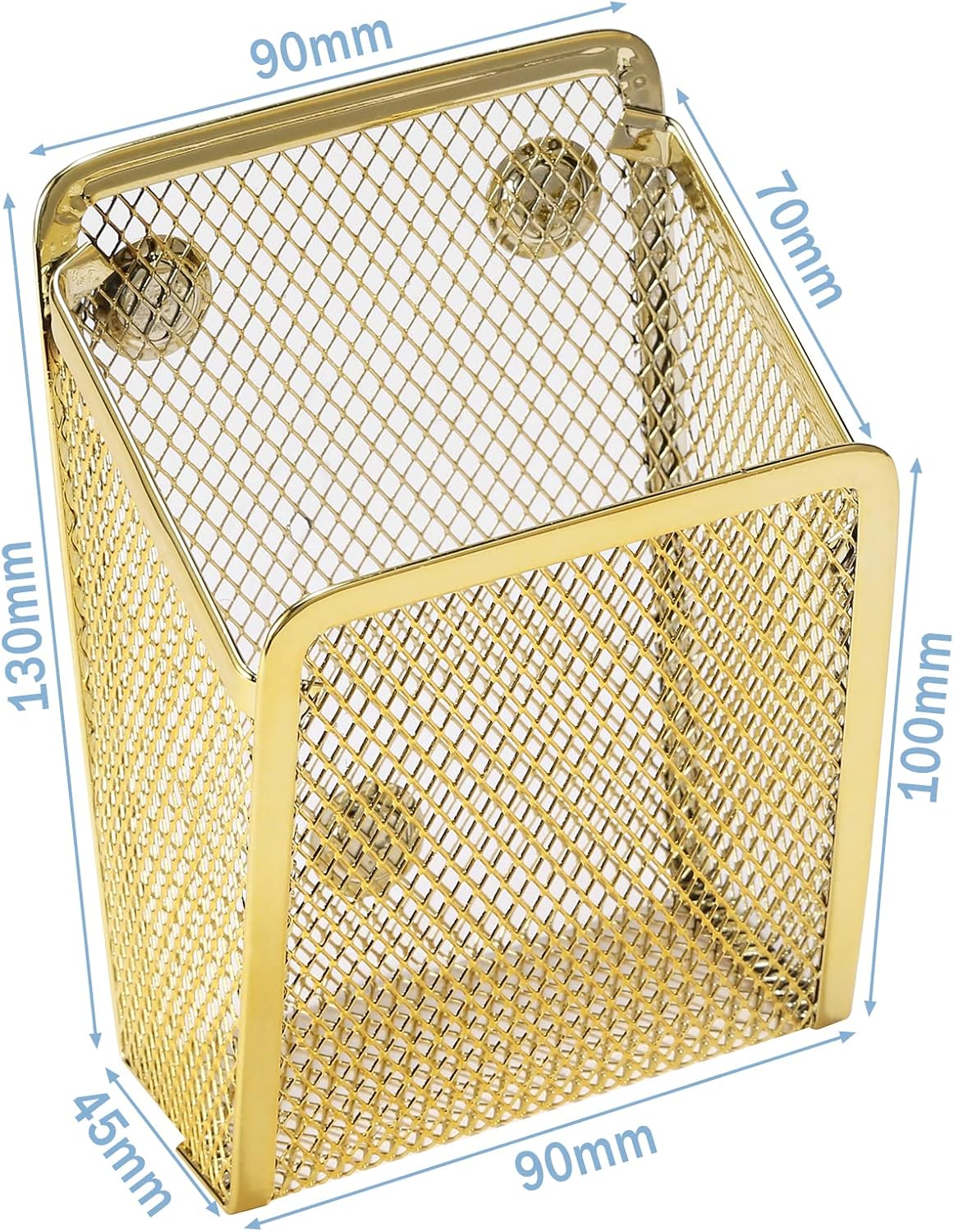 Magnetic Pencil Holder,Mesh Stainless Steel Pen Basket, Metal Writing Utensil Storage Organizer for Whiteboard,Blackboard,Kitchen, Locker, Home, or Office | Metal Writing Utensil Storage Organizer for Whiteboard,Blackboard,Kitchen, Locker, Home, or Office