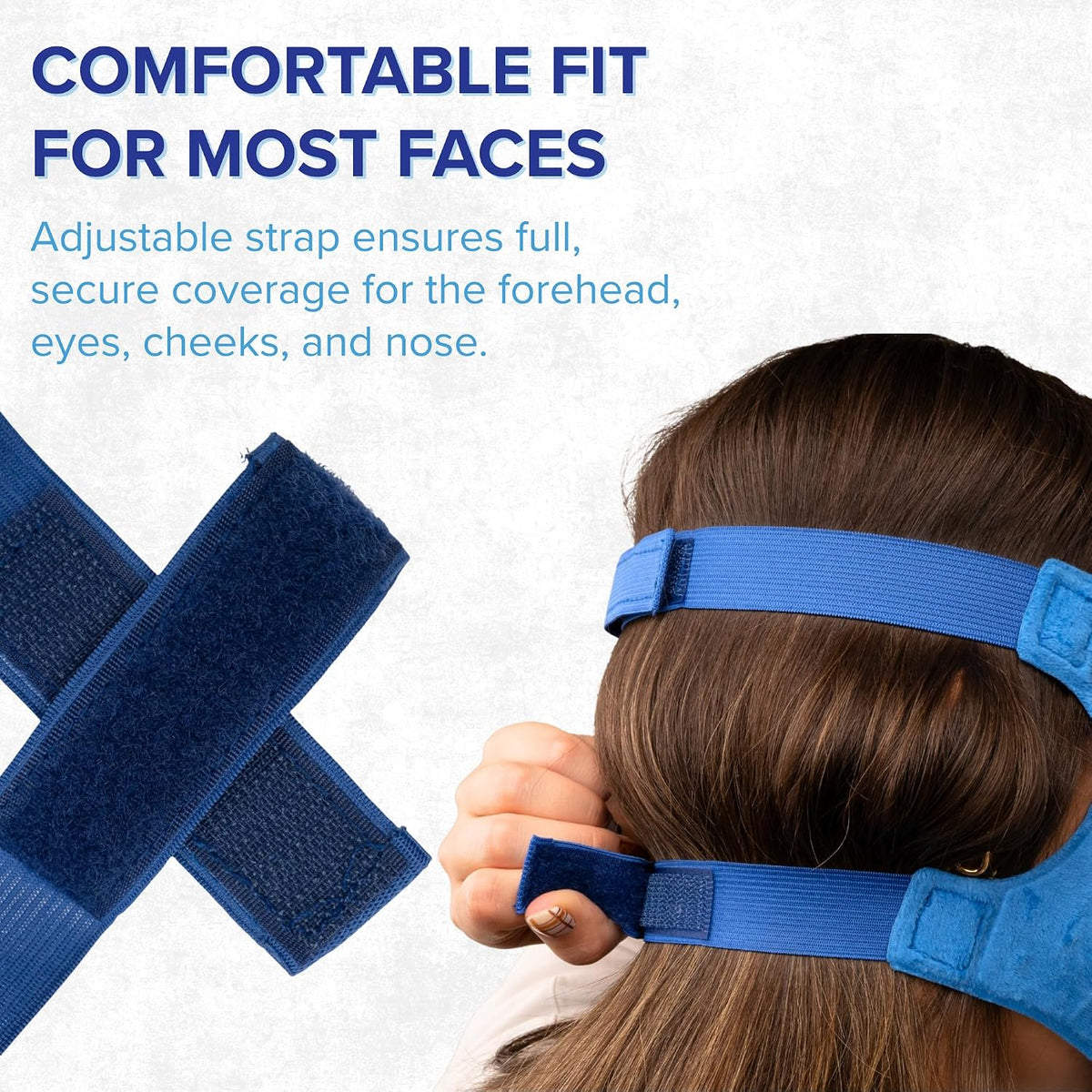 LIFE WORKS Gel Bead Face Mask, Eye Ice Pack, Cooling, Cold, Puffy, Blue