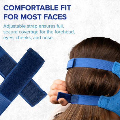 LIFE WORKS Gel Bead Face Mask, Eye Ice Pack, Cooling, Cold, Puffy, Blue