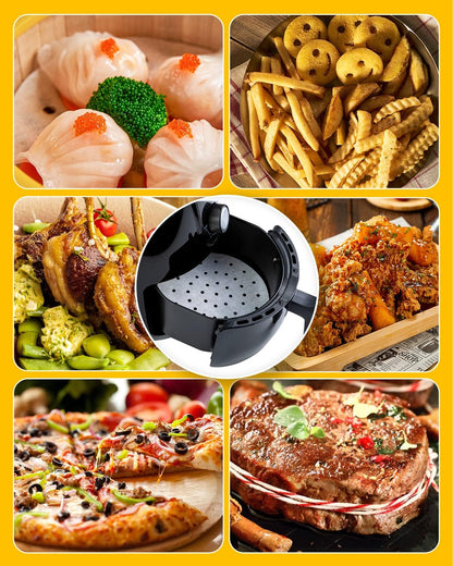 Katbite 160pcs Air Fryer Parchment Paper Liners, Perforated 9x11 Inch | Disposable air fryer paper liners, nonstick perforated for airflow, fit air fryer/toaster oven, Cuisinart & Ninja Foodi