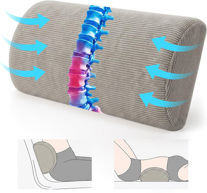 XIAIJIA Lumbar Support Pillow for Couch, Recliner Chair, Office, Gray