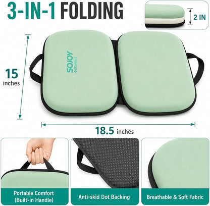 Sojoy iGelComfort 3 in 1 Foldable Gel Seat Cushion Featured with Memory Foam (A Must-Have Travel Cushion! Smart, Easy Travel Cushion) (Size: 18.5“ x 15" x 2")