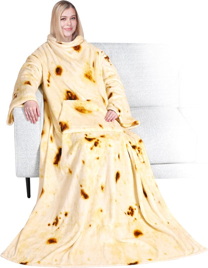 PAVILIA Blanket with Sleeves for Adult Women Men, Soft Warm Wearable Blanket Fleece Wrap Throw, Robe Blanket Gift
