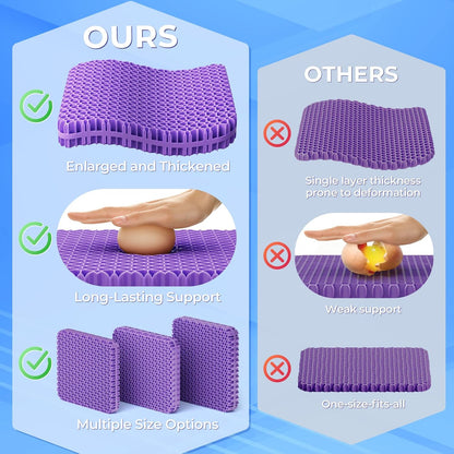 TushGuard Gel Seat Cushion for Long Sitting, Breathable Thick Patent Design