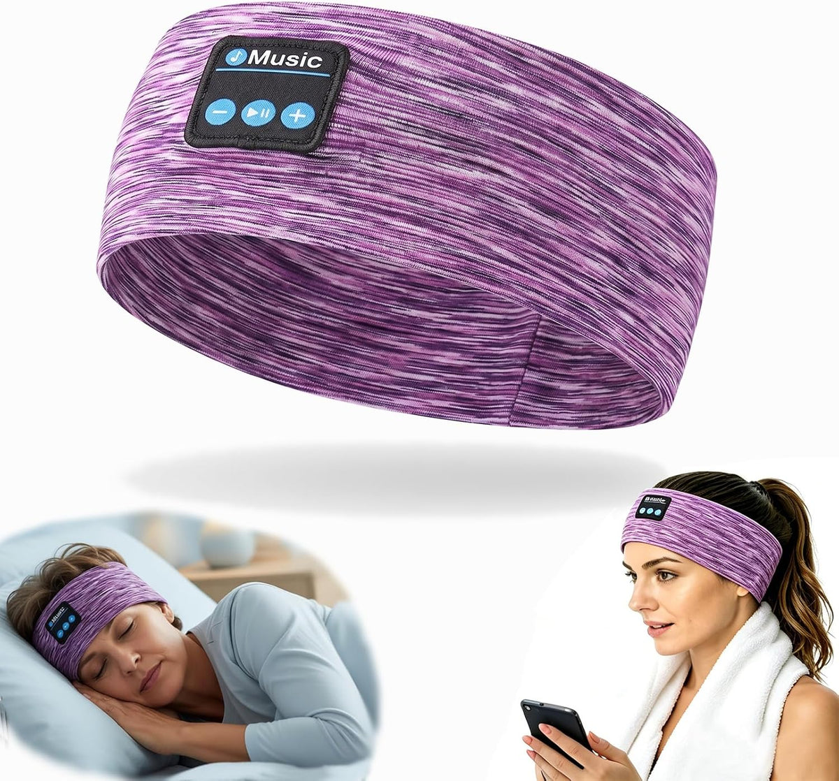Sleep Bluetooth Headphones, Sleep Headphones Headband Wireless for Sleeping Side Sleeper, Wireless Sleep Earphones for Workout Sports Yoga Running Travel(Pinkish Yellow)