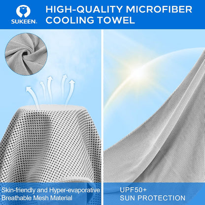 Sukeen 4 Pack Cooling Towels (40"x 12"), Cooling Neck Wraps, Soft Ice Towel
