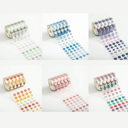 6 Rolls Circle Stickers - Colorful Circles Stickers Pack - Translucent Color Coding Dots Labels - Assorted Color Code Sticker, for Customizing Planners to Do List Calendar