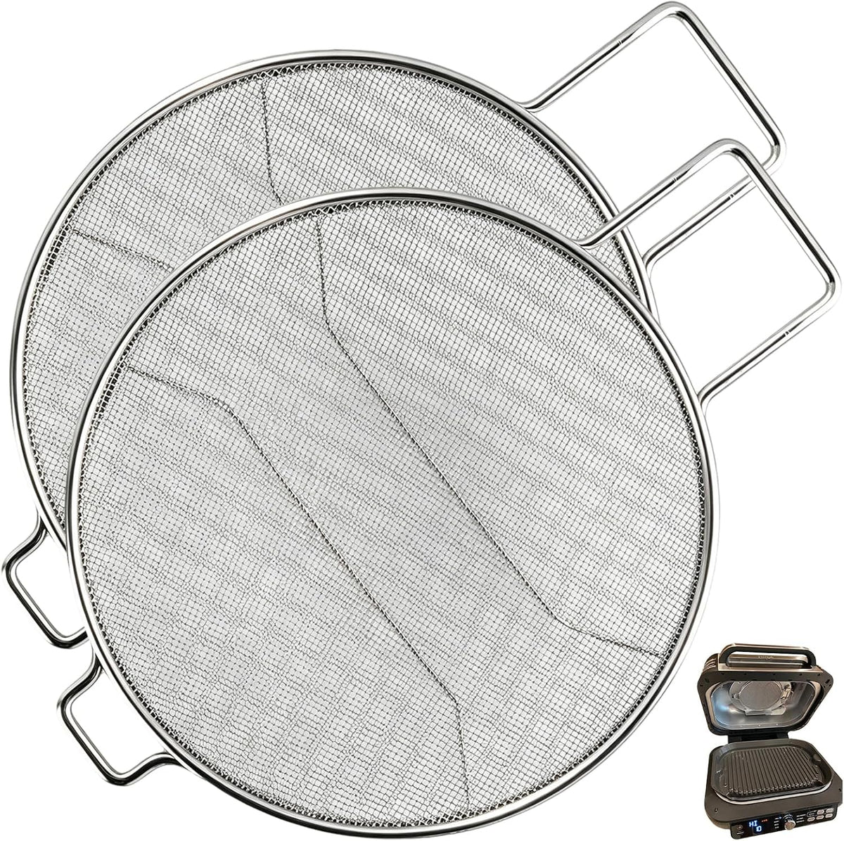 2 Packs Splatter Shield for Ninja IG651 IG600 IG601 Foodi Air Fryer Grill
