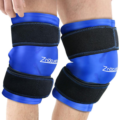 ZNÖCUETÖD Enhanced Knee Ice Pack Wrap for Pain Relief, Large Gel Ice Pack for Knee Leg Injuries Reusable with Cold Compression for Tendonitis, Arthritis, Swelling, Bruises, Surgery Recovery