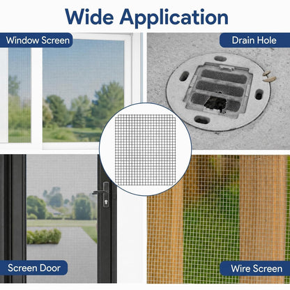 20Sheets Window Screen Patches Repair Kit, 4 Sizes Black Windows Screen Repair Mesh Tapes Blow Dryer, Self-Adhesive Windows Screen Repair Tapes for Window, Door, Screen Tears Holes