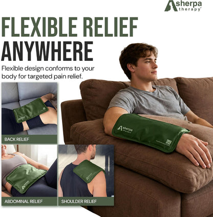 Medium Flexible Gel Ice Packs Reusable - Hot and Cold Soft Ice Packs for Injuries Reusable for Ankle, Arm, Foot, Leg, Back Pain Relief - 8" x 12" - Purple