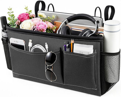 Fab totes Bedside Caddy for Dorm Bed, Bedside Storage Bag Hanging Organizer