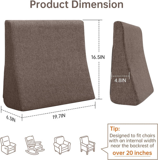 Vekkia Lumbar Support Pillow for Sofa(Gray) | Rocking Chair Pillow for Lower Back Pain Relief/Lumbar Cushion for Sofa/Washable Cover