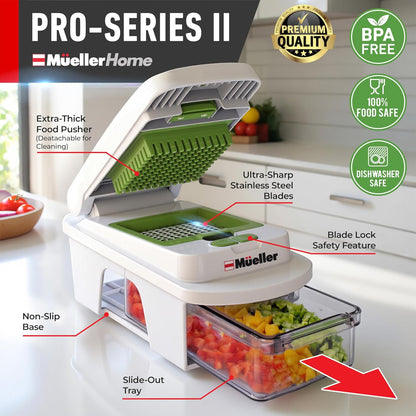 Mueller The Real Original Pro Vegetable Chopper & Mandoline Slicer, 10-in-1 | since 2013, 8 Blade Food Veggie Chopper, Onion Vegetable Cutter with Container, Kitchen Gadgets & Essentials