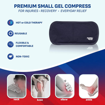 Rapid Relief Hot or Cold Gel Compress, 5x11 Ice Pack for Pain Relief Injury