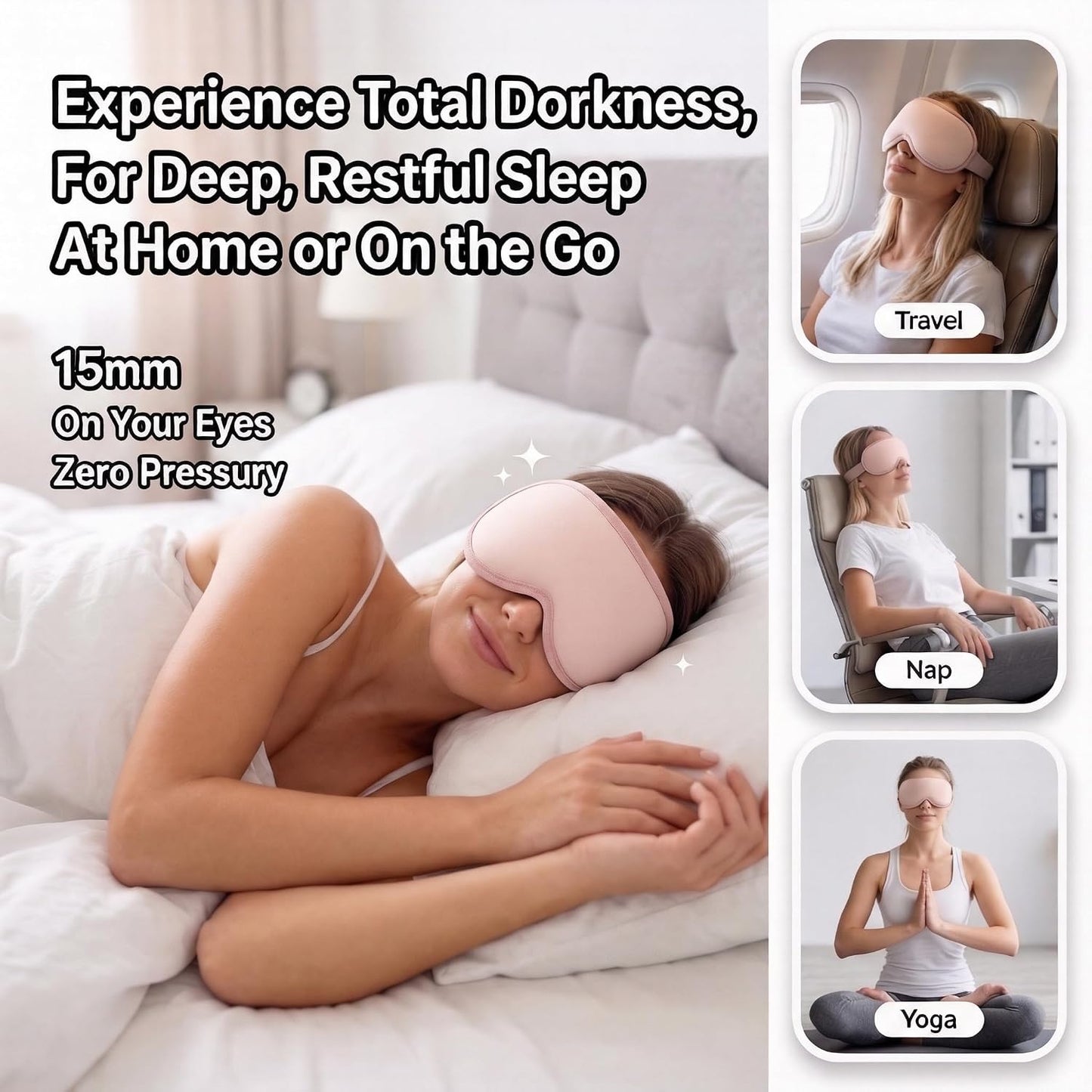 3D Cooling Gel Weighted Eye Mask for Sleeping, 100% Blackout Sleep Mask | FSA Eligible Items HSA, 6oz Gel-Weighted, No Eye Pressure, Cold Relief for Puffy Eyes, Migraines, After Surgery & Travel Gift