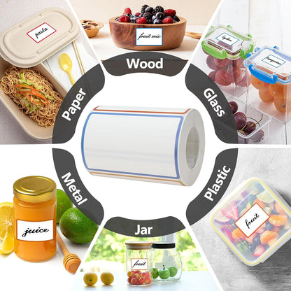 300 Pcs 2×3 Inch Blank Removable Freezer Labels, Waterproof, Oil & Tear Resistant, No Residue Writable Stickers for Food Containers, Jars, Pantry and Meal Prep (Bright)