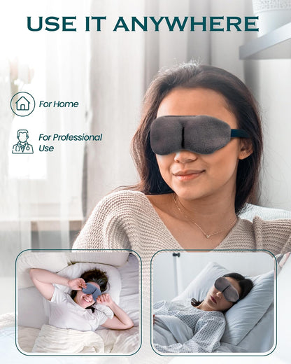 Heated Eye Mask for Dry Eyes, Stye, Blepharitis & Puffiness Relief – Microwavable Warm Compress with Soft Fleece – ThermoDR Reusable Mask for Fatigue, Strain, Sinus & Irritation – Grey