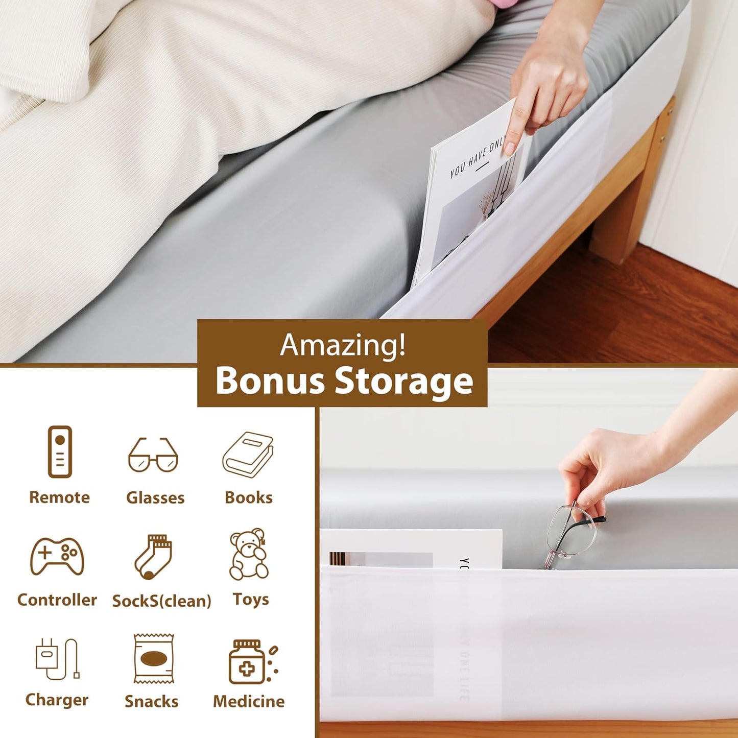 Fitted Bed Sheet Straps Sturdy Bed Sheet Strap Holder Bedroom Sheet Fasteners Keep Sheets in Place Reusable Elastic Mattress Straps for All Mattress Sizes (King)