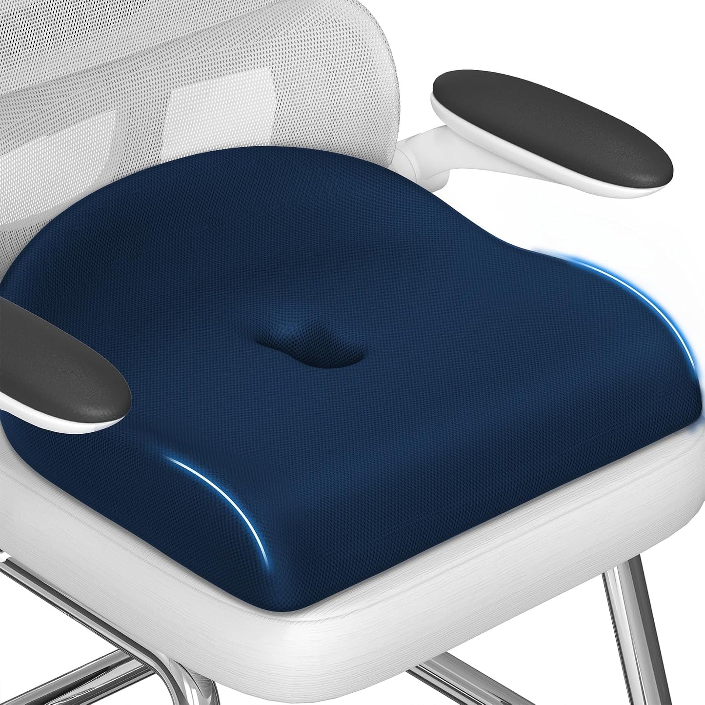 Ergonomic Memory Foam Seat Cushion for Office Chair, Black | Wheelchair Cushions for Tailbone, Hip, Sciatica Support, Soft & Breathable, Chair Pad for Long Sitting, Driving