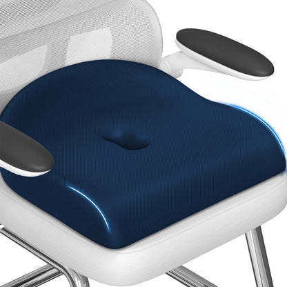 Ergonomic Memory Foam Seat Cushion for Office Chair, Black | Wheelchair Cushions for Tailbone, Hip, Sciatica Support, Soft & Breathable, Chair Pad for Long Sitting, Driving