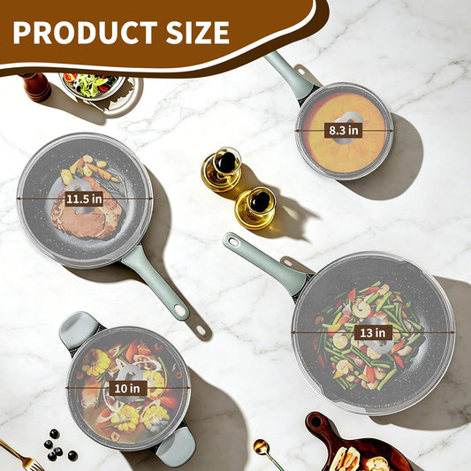 4 Pack Splatter Screens for Frying Pan - 8", 10", 11.5", 13" Stainless Steel Grease Splatter Guard with Foldable Knob, Ultra-Fine Mesh, Rust-Free - No Oil Mess, No Burns, Ultra Fine Mesh