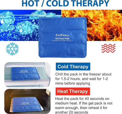 LotFancy Gel Ice Packs, 2pc Reusable Hot Cold Pack for Therapy, Heating Cooling Gel Pad, Pain Relief for Face, Head, TMJ, Wisdom Teeth, Oral Facial Surgery, Sport Injuries, Migraine, Muscle Joint
