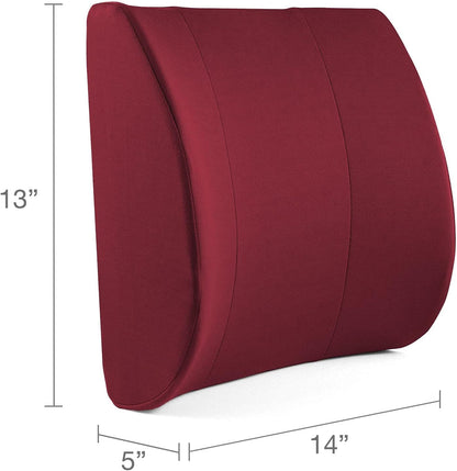 DMI Lumbar Support Pillow for Chair to Assist with Back Support with Removable Washable Cover and Firm Insert to Ease Lower Back Pain while Improving Posture, 14 x 13 x 5, Contoured Foam, Elite, Gray