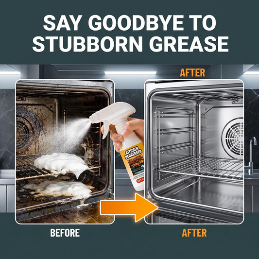 Kitchen Degreaser Spray 120ml, All Purpose Heavy Duty Grease Remover Cleaner for Oven, Stovetop, Microwave & Range Hood, Foam Cleaner for Kitchen Surfaces.(1pc)